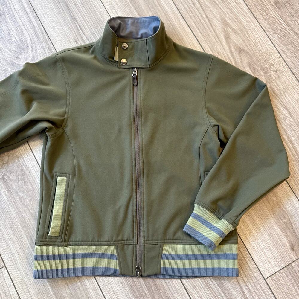 SIMS Bomber Jacket Women Large Olive Green Zip Bomber Sweater Free Shipping!